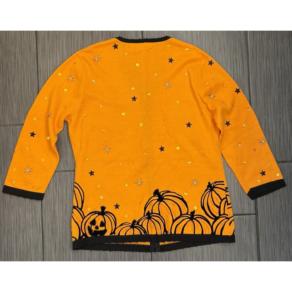 Vintage Berek Takako Sakon Halloween Beaded Zip Up Cardigan Women’s Medium - Picture 8 of 9